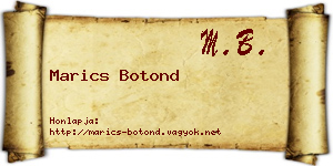 Marics Botond névjegykártya